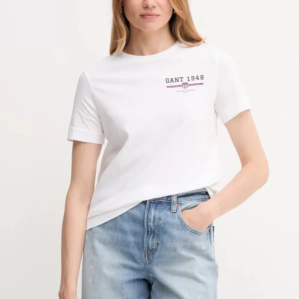 Βαμβακερό μπλουζάκι Gant