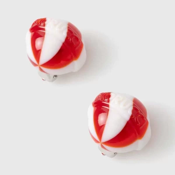 Κλιπ Fiorucci Red And White Mini Lollipop Earrings