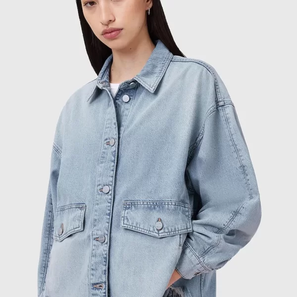 Σακάκι με λινό μείγμα AllSaints HETTIE