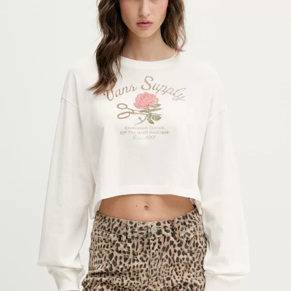 Βαμβακερή μπλούζα με μακριά μανίκια Vans