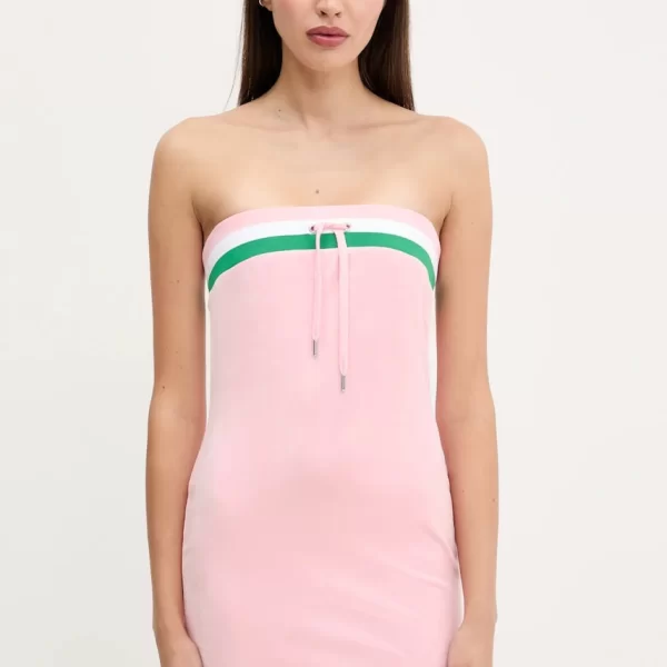Βελούδινο φόρεμα Juicy Couture VELOUR STRIPE TUBE DRESS