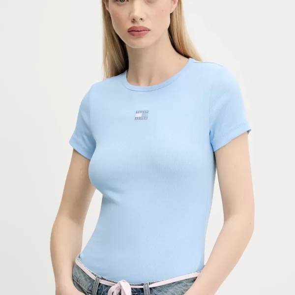 Tommy Jeans T-shirt γυναικείο βαμβακερό με ελαστάν