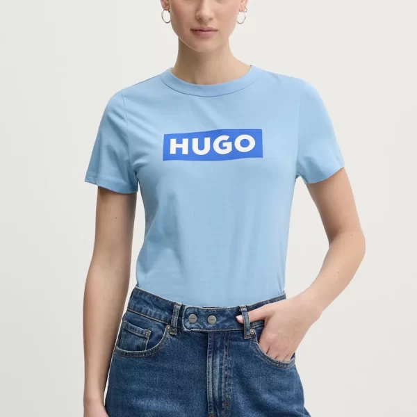 Βαμβακερό μπλουζάκι Hugo Blue San Jared-C