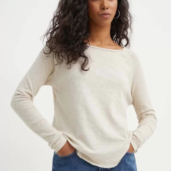 Βαμβακερή μπλούζα με μακριά μανίκια American Vintage T-SHIRT ML COL BATEAU