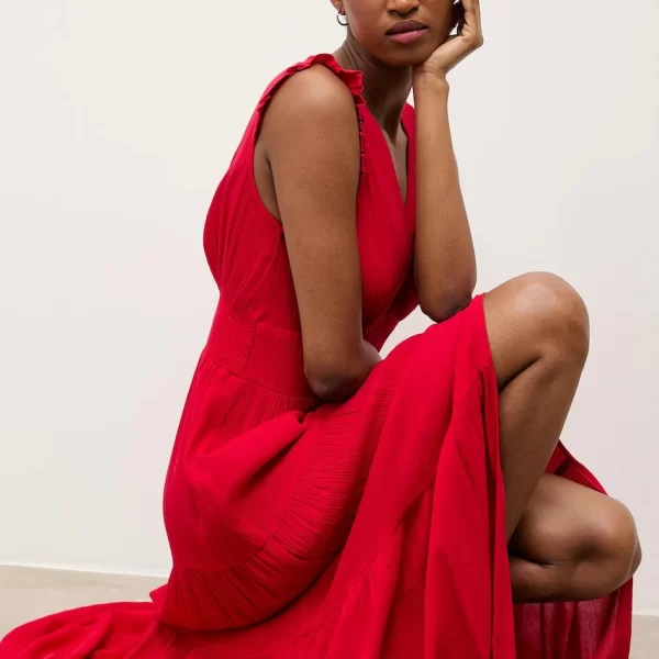 Answear.LAB Φόρεμα flared με βισκόζη