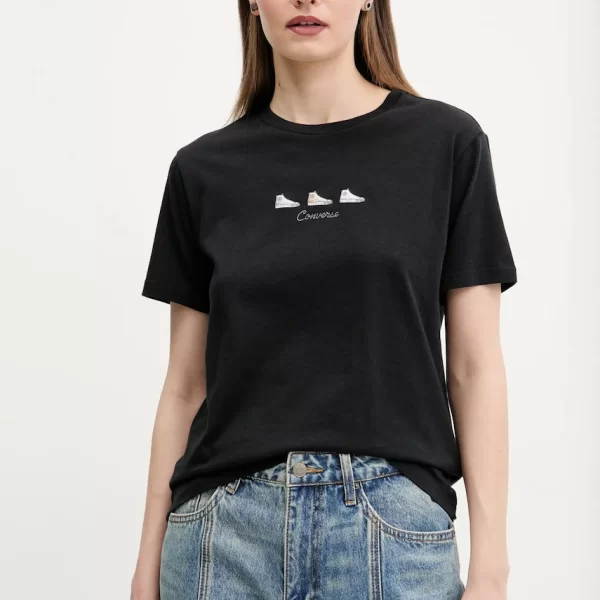 Converse Βαμβακερό μπλουζάκι Converse