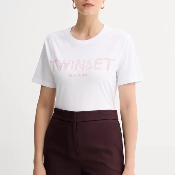 TWINSET Βαμβακερό μπλουζάκι Twinset