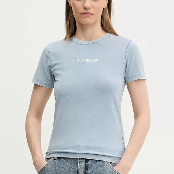 guess jeans Βαμβακερό μπλουζάκι Guess Jeans