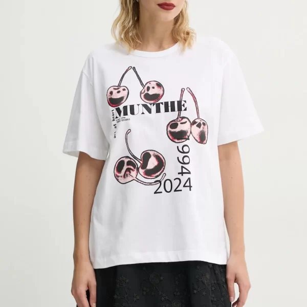 MUNTHE Βαμβακερό μπλουζάκι MUNTHE FELITA