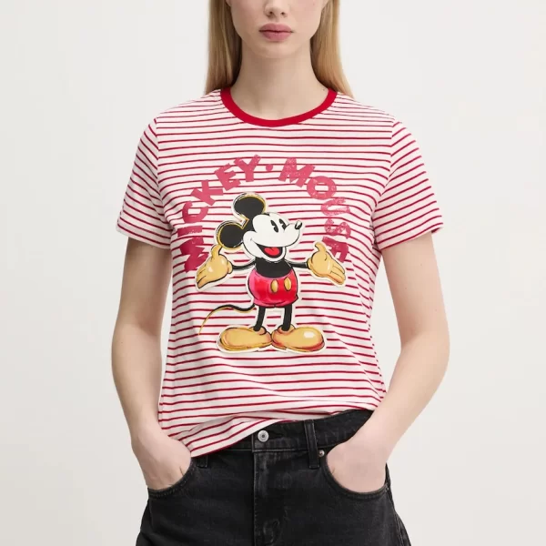 Βαμβακερό μπλουζάκι Desigual MICKEY MOUSE