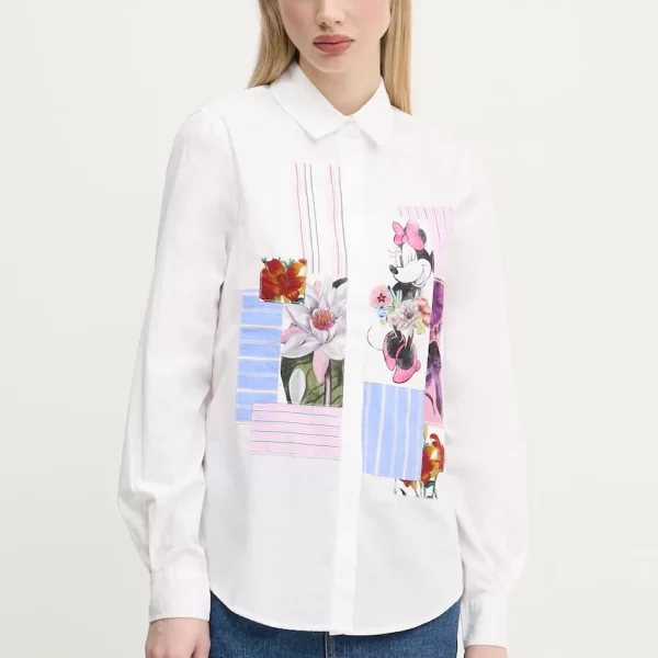 Βαμβακερό πουκάμισο Desigual FLOWERS MINNIE