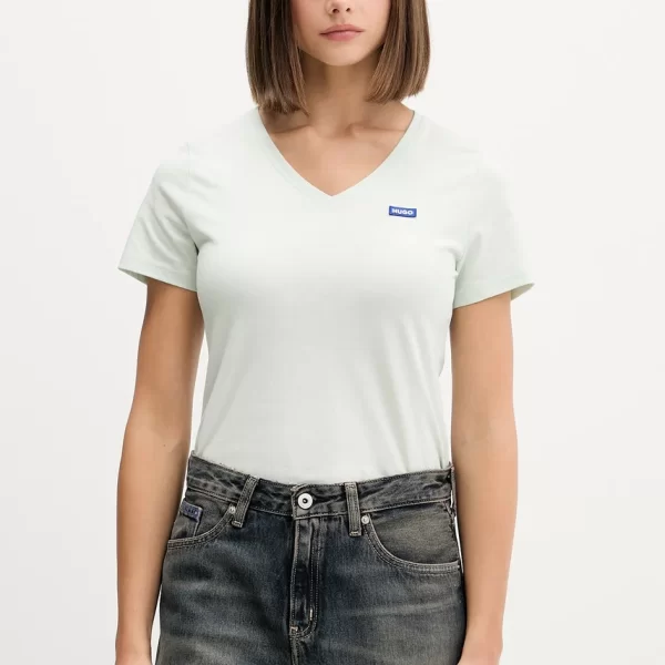 Hugo Blue Βαμβακερό μπλουζάκι Hugo Blue San Jared-C