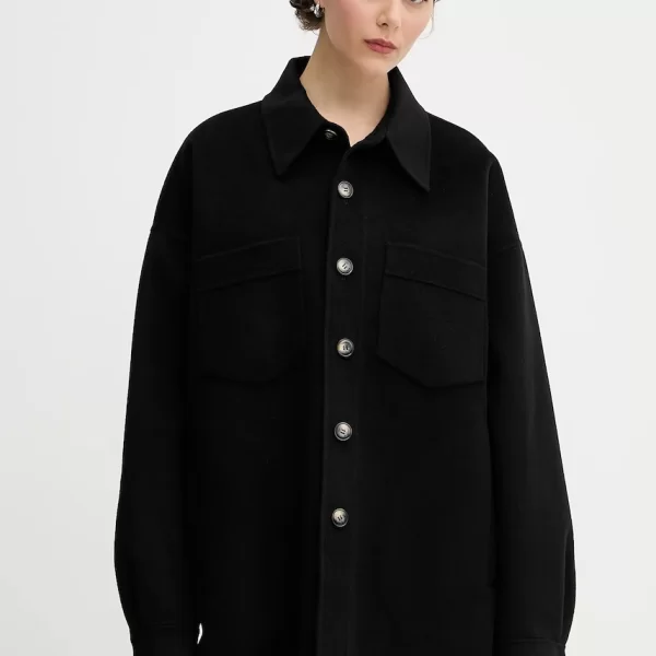 Μάλλινο σακάκι σε στυλ πουκάμισο Nanushka MARTIN