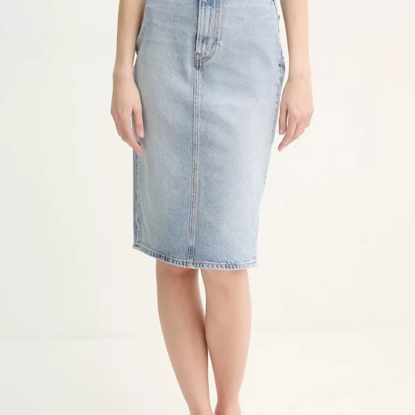 Τζιν φούστα Fiorucci Faded Heart Pocket Denim Midi Skirt