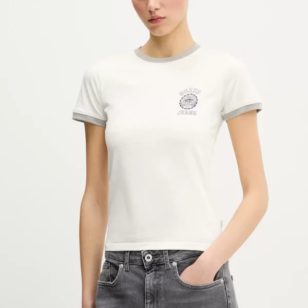 guess jeans Βαμβακερό μπλουζάκι Guess Jeans