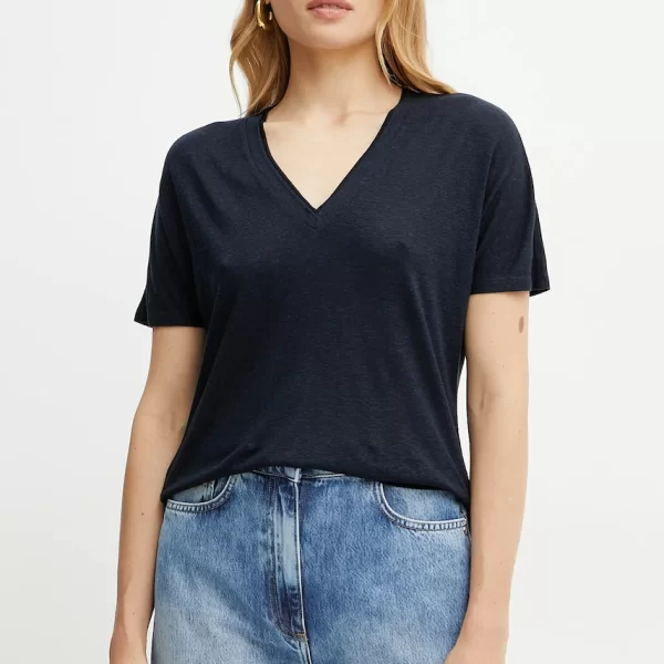 Boss Μπλουζάκι με λινό μείγμα BOSS