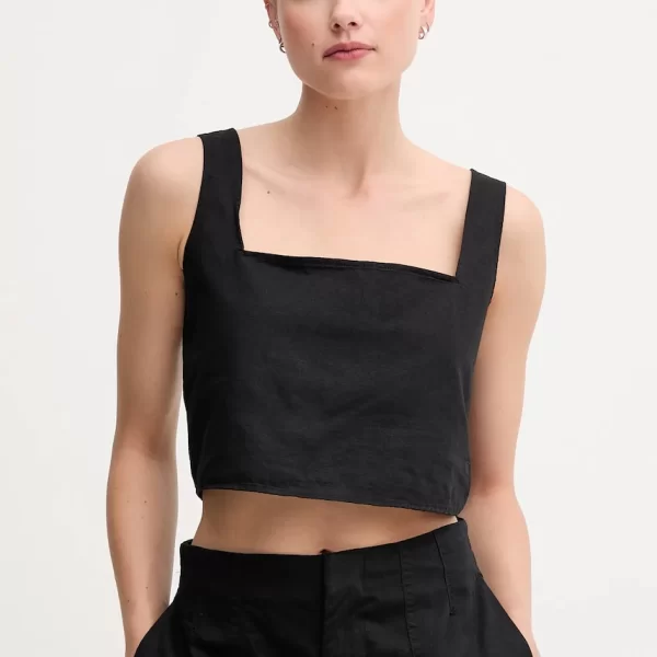 Μπλούζα με μείγμα από λινό Calvin Klein Jeans