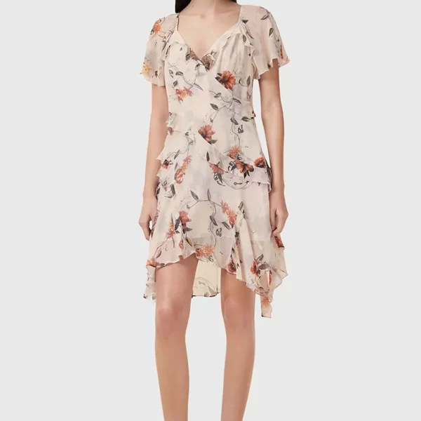 Φόρεμα από συνδιασμό μεταξιού AllSaints DARMA