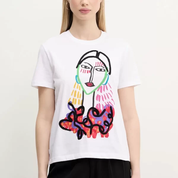 Βαμβακερό μπλουζάκι Desigual MISURI