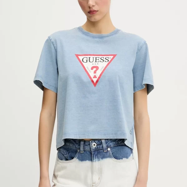 guess jeans Βαμβακερό μπλουζάκι Guess Jeans