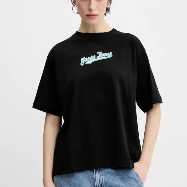 guess jeans Βαμβακερό μπλουζάκι Guess Jeans