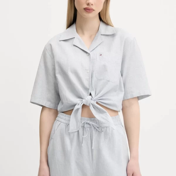 TOMMY JEANS Πουκάμισο με μείγμα από λινό Tommy Jeans