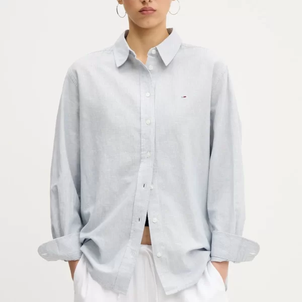 TOMMY JEANS Πουκάμισο με μείγμα από λινό Tommy Jeans