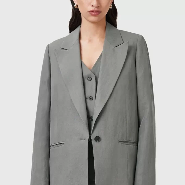 Blazer με μείγμα λινών AllSaints AVERIE