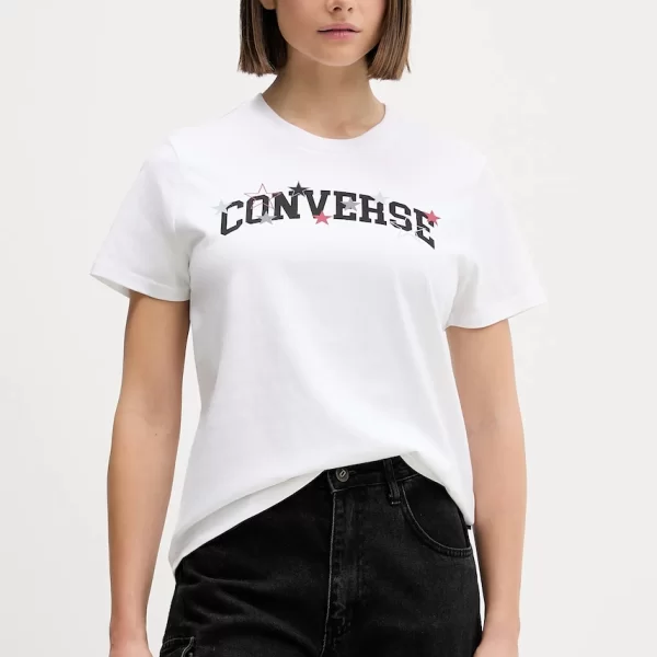 Converse Βαμβακερό μπλουζάκι Converse
