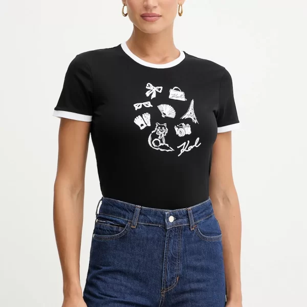 Βαμβακερό μπλουζάκι Karl Lagerfeld