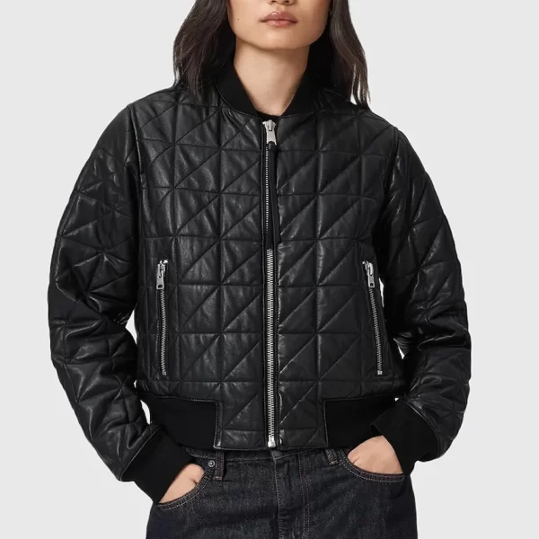 AllSaints Δερμάτινο μπουφάν bomber AllSaints CARLY