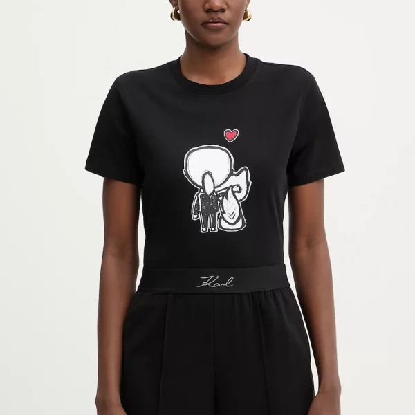 Βαμβακερό μπλουζάκι Karl Lagerfeld IKON