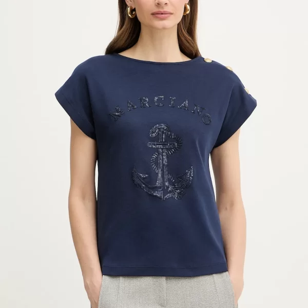 MARCIANO by GUESS Βαμβακερό μπλουζάκι Marciano by Guess LYRIS