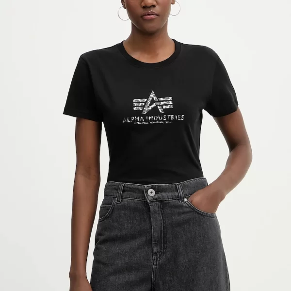 Βαμβακερό μπλουζάκι Alpha Industries Basic BL Mirror Leo W