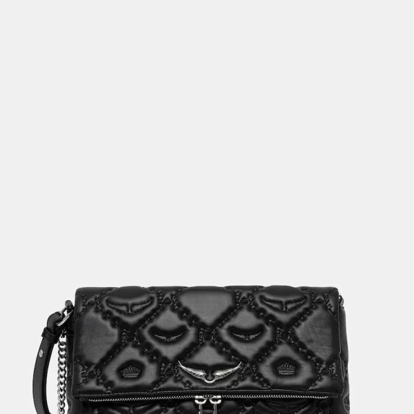 Zadig & Voltaire Δερμάτινη τσάντα ZADIG&VOLTAIRE ROCKY II QUILTED MONOGRAM