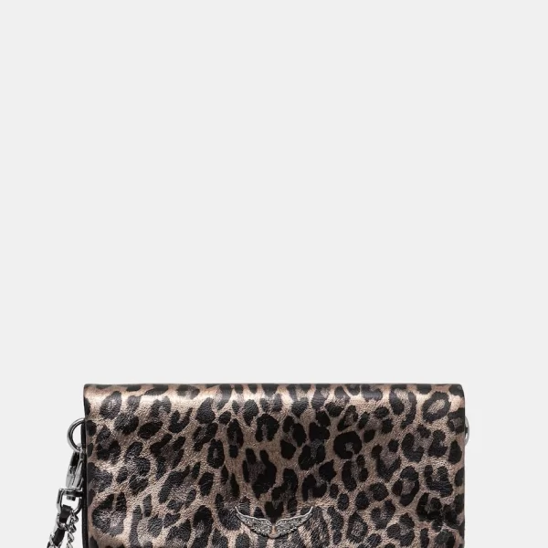 Zadig & Voltaire Δερμάτινη τσάντα ZADIG&VOLTAIRE ROCK NANO METAL LEO