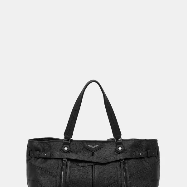 Zadig & Voltaire Δερμάτινη τσάντα ZADIG&VOLTAIRE SUNNY SHOPPER GRAINED LEATHER