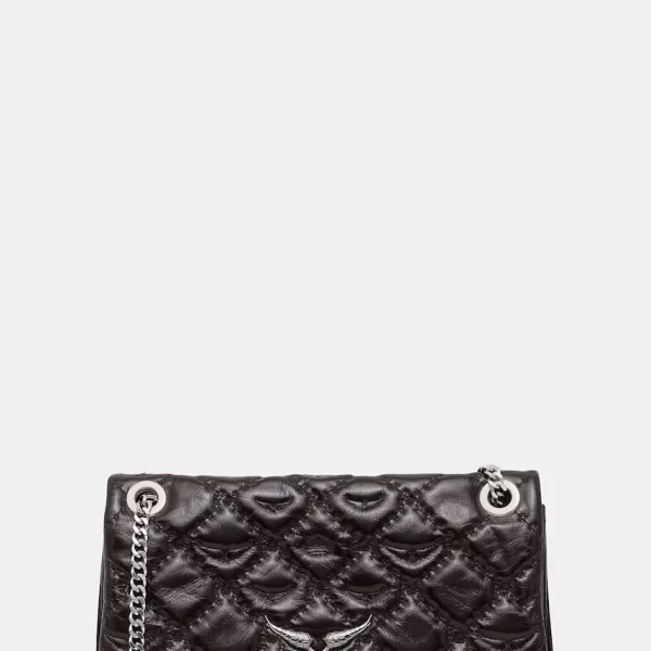 Zadig & Voltaire Δερμάτινη τσάντα ZADIG&VOLTAIRE ROCK II VINTAGE MONOGRAM