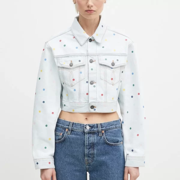Βαμβακερό τζιν μπουφάν Fiorucci Confetti Dot Cropped Denim