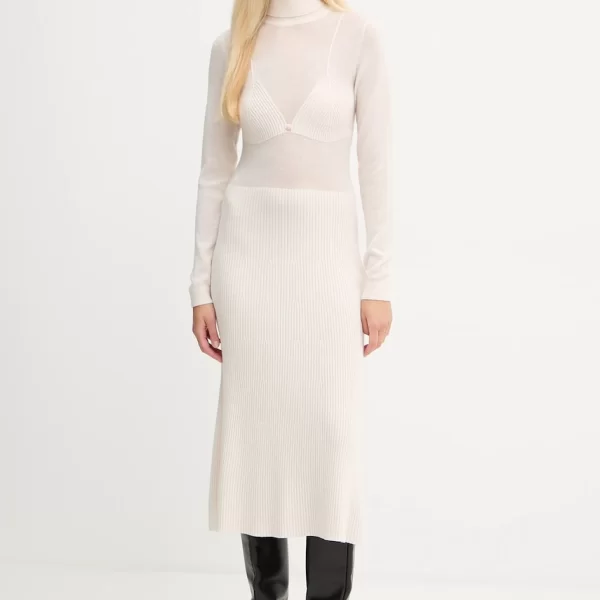 ELISABETTA FRANCHI Φόρεμα με προσθήκη μαλλιού Elisabetta Franchi