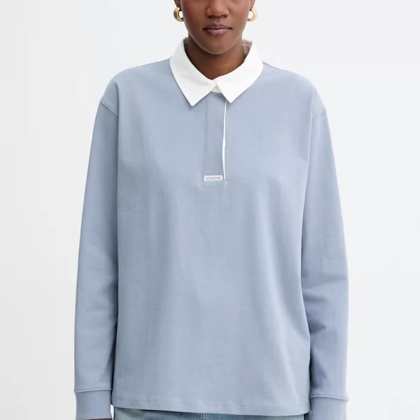 MUNTHE Βαμβακερή μπλούζα με μακριά μανίκια MUNTHE BECENT