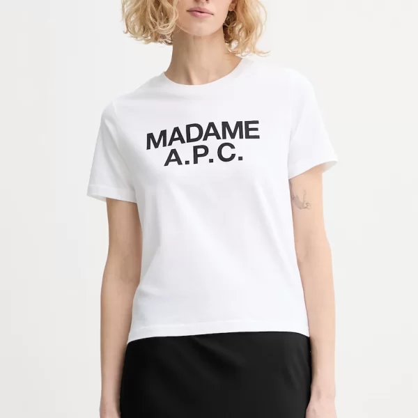 A.P.C. Βαμβακερό μπλουζάκι A.P.C. T-SHIRT CROP MANCHE COURTE MADAME APC