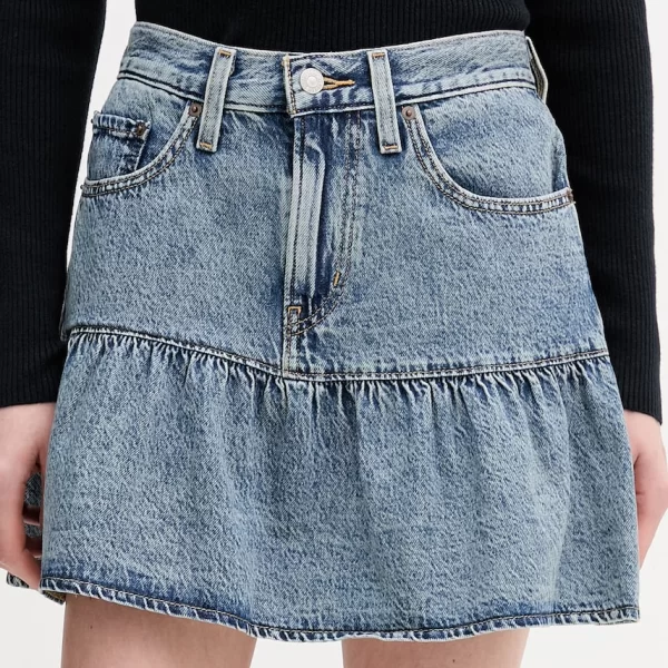 Βαμβακερή τζιν φούστα Levi's FLOUNCE MINI