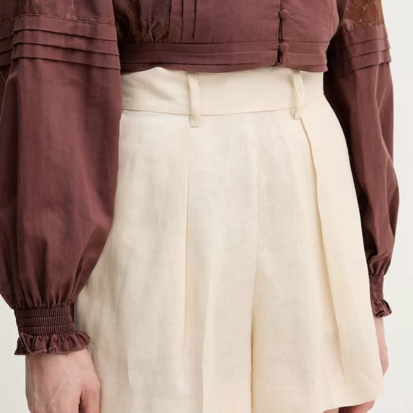 Silvian Heach Σορτς κομψά γυναικεία λινά POSANE