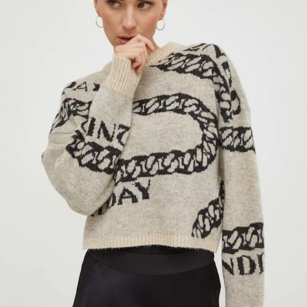 Πουλόβερ με προσθήκη μαλλιού 2NDDAY2ND Chain TT - Soft Jacquard