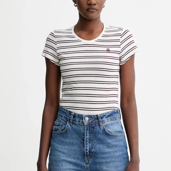 G-Star Βαμβακερό μπλουζάκι G-Star Raw Core turtle slim knit