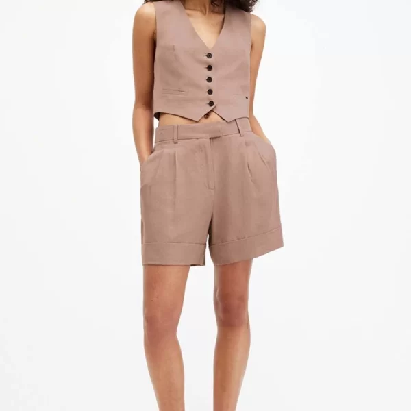 Λινό σορτς AllSaints DERI LYN