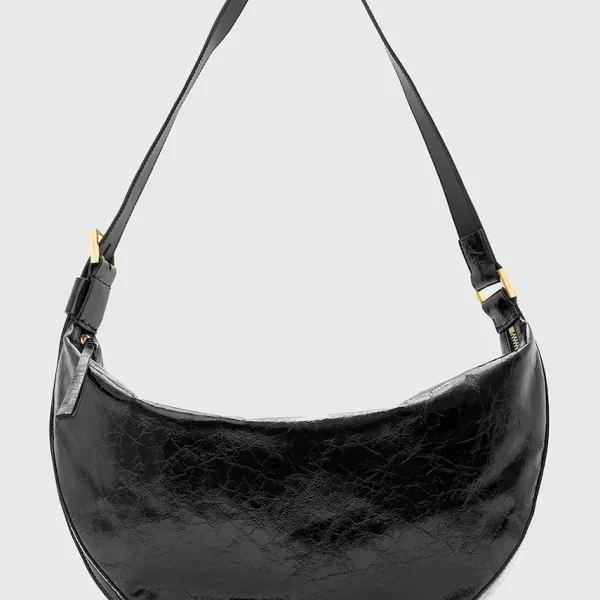 AllSaints Δερμάτινη τσάντα AllSaints HALF MOON