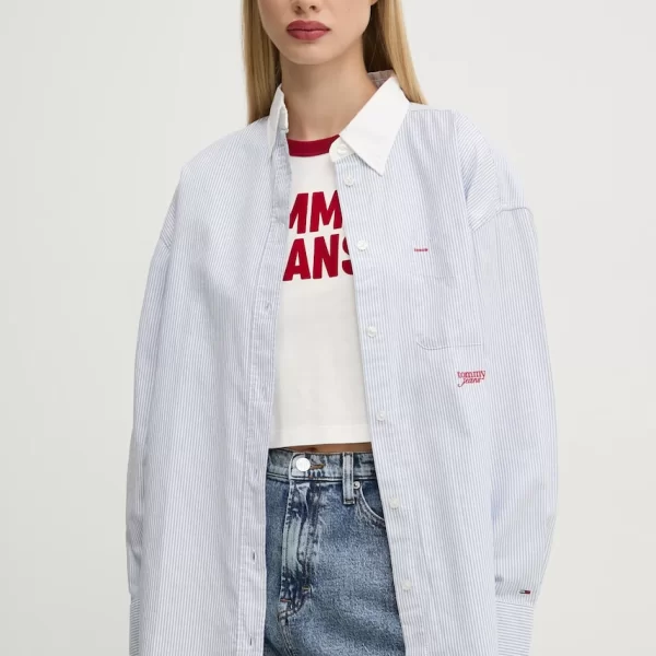 TOMMY JEANS Βαμβακερό πουκάμισο Tommy Jeans