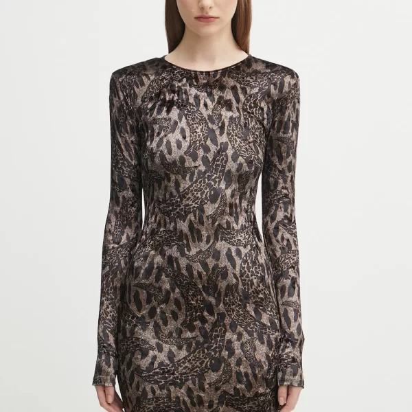 Βελούδινο φόρεμα Fiorucci Banimalier Print Velour Padded Mini